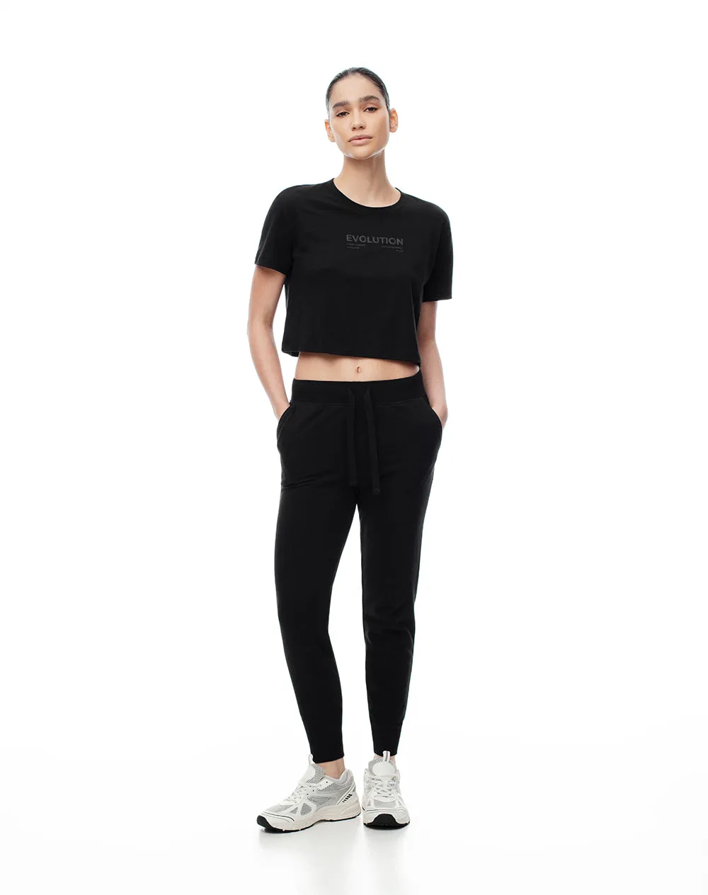 Jogger tiro medio algodón negro mujer sold by Gef