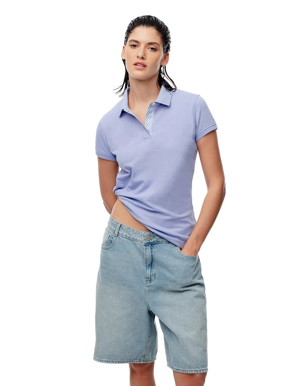 Polo slim lila mujer sold by Gef