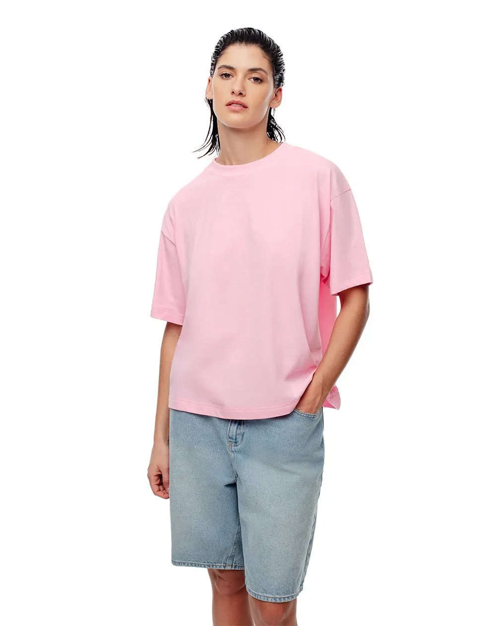 Camiseta relaxed fit manga corta rosada sold by Gef product image thumbnail 4