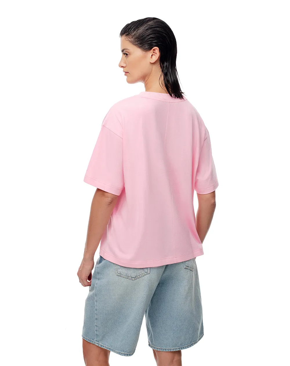 Camiseta relaxed fit manga corta rosada sold by Gef product image thumbnail 2