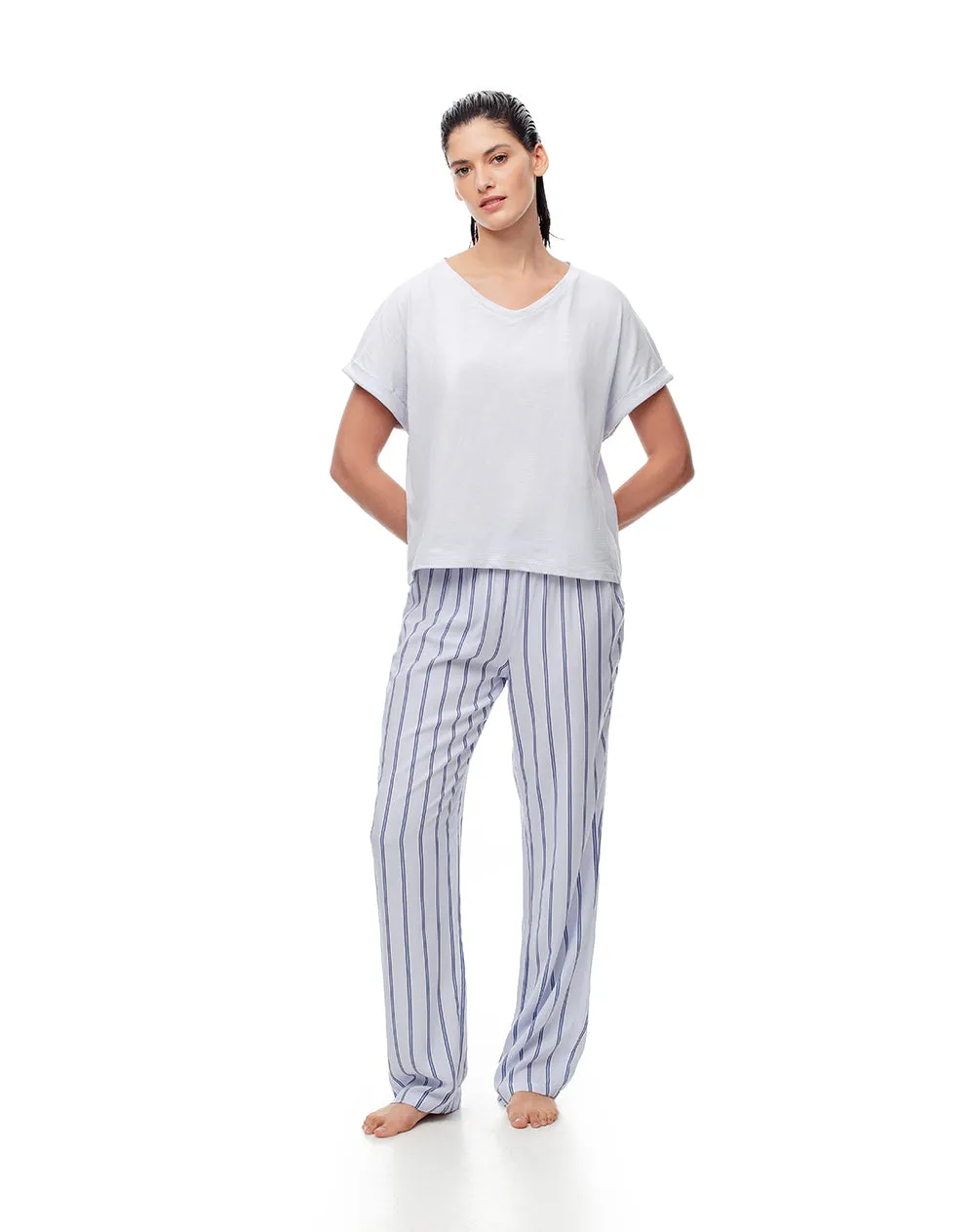 Camiseta regular algodón azul mujer sold by Gef product image thumbnail 4