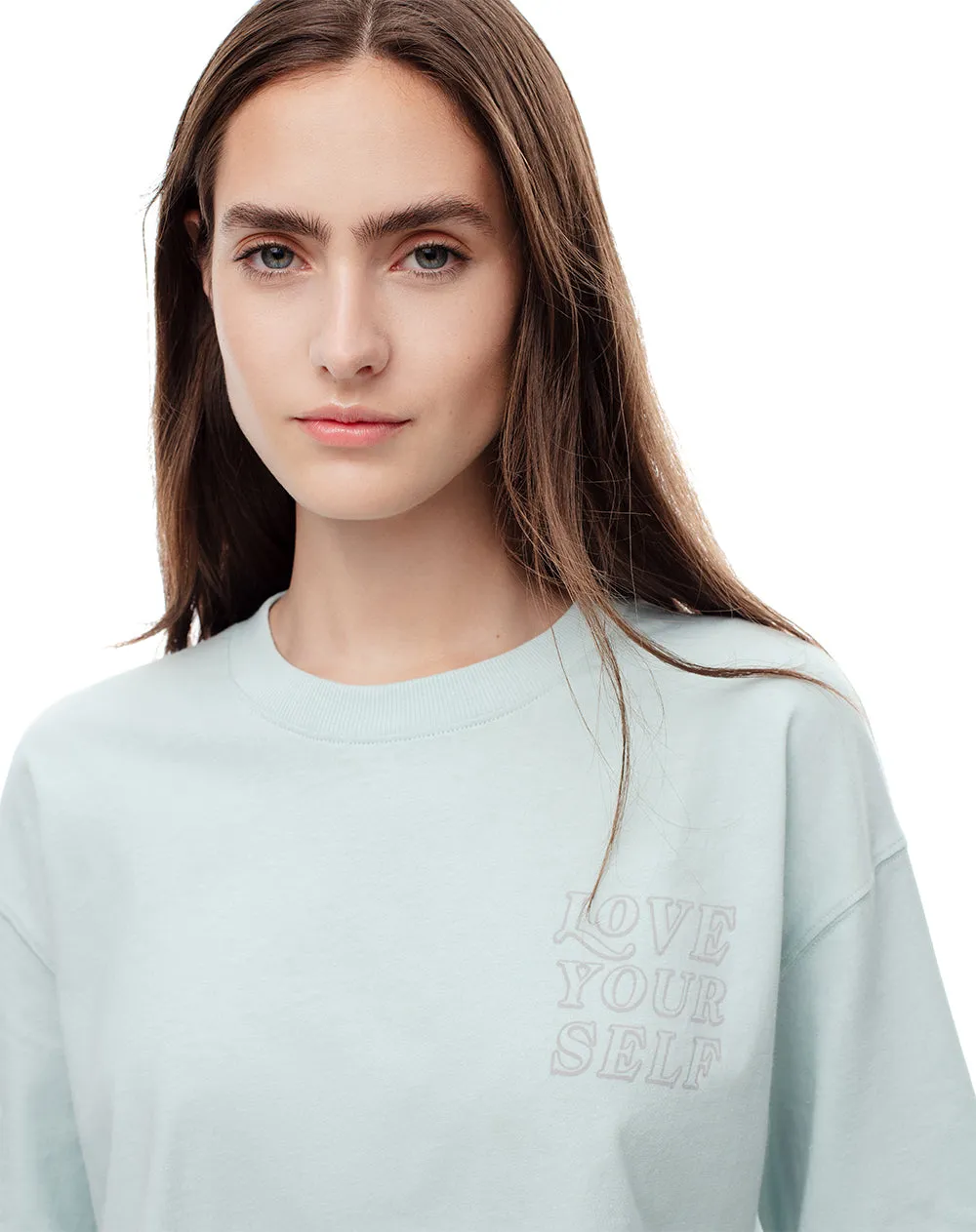 Camiseta crop regular algodón azul estampada mujer sold by Gef product image thumbnail 3