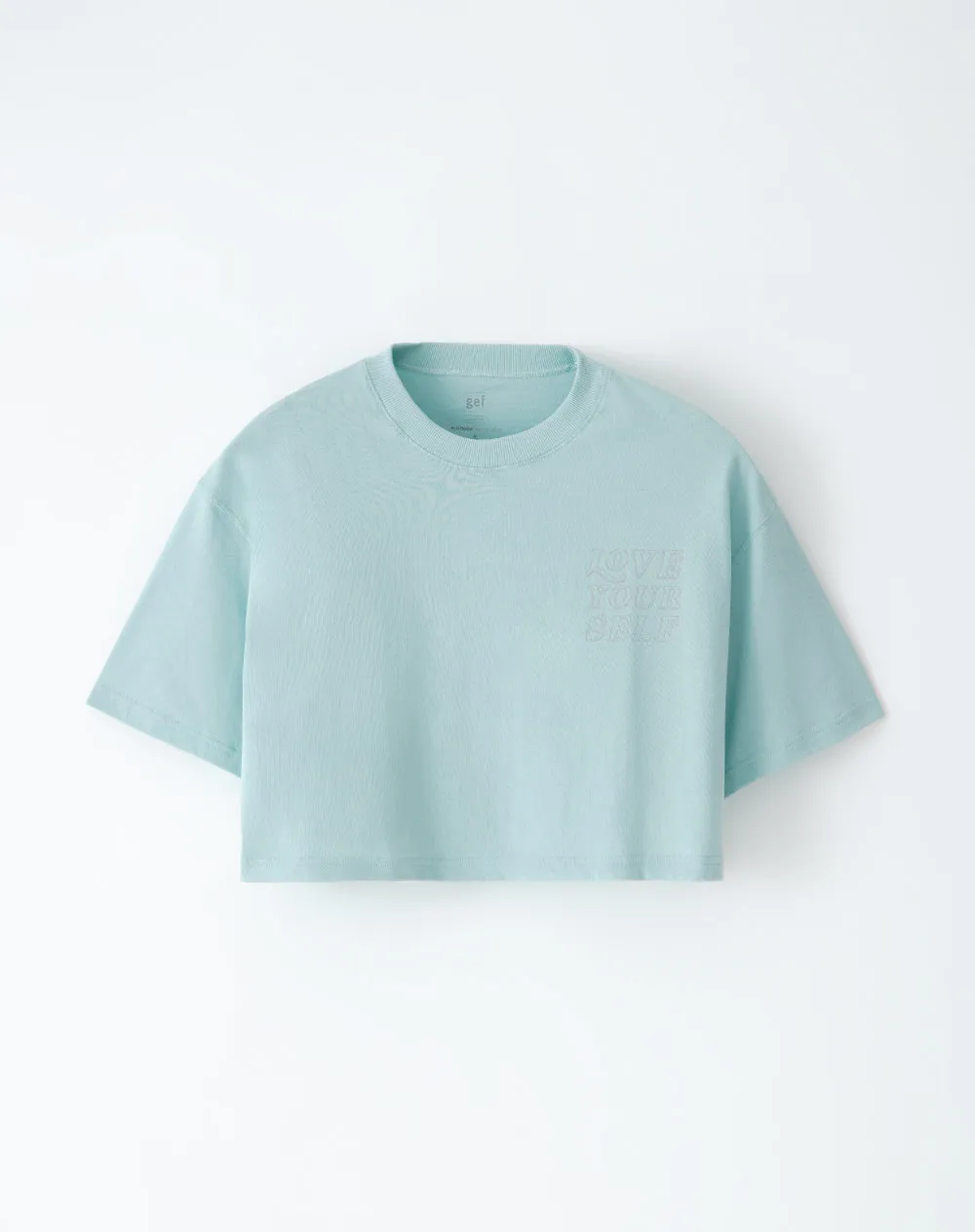 Camiseta crop regular algodón azul estampada mujer sold by Gef product image thumbnail 5