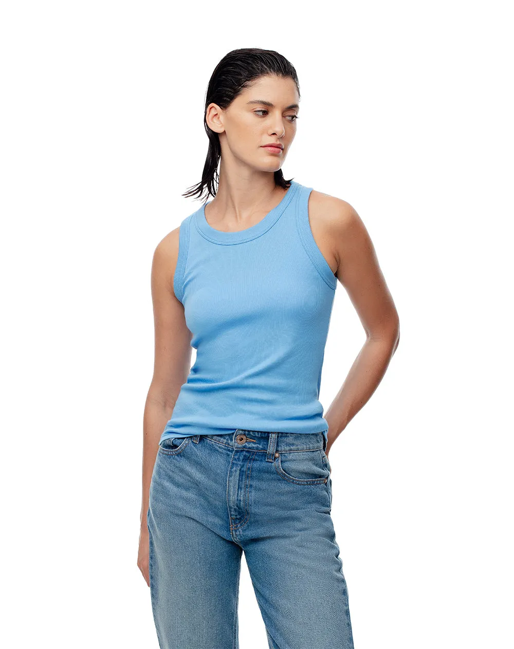 Camiseta esqueleto slim rib algodón azul mujer sold by Gef product image thumbnail 4