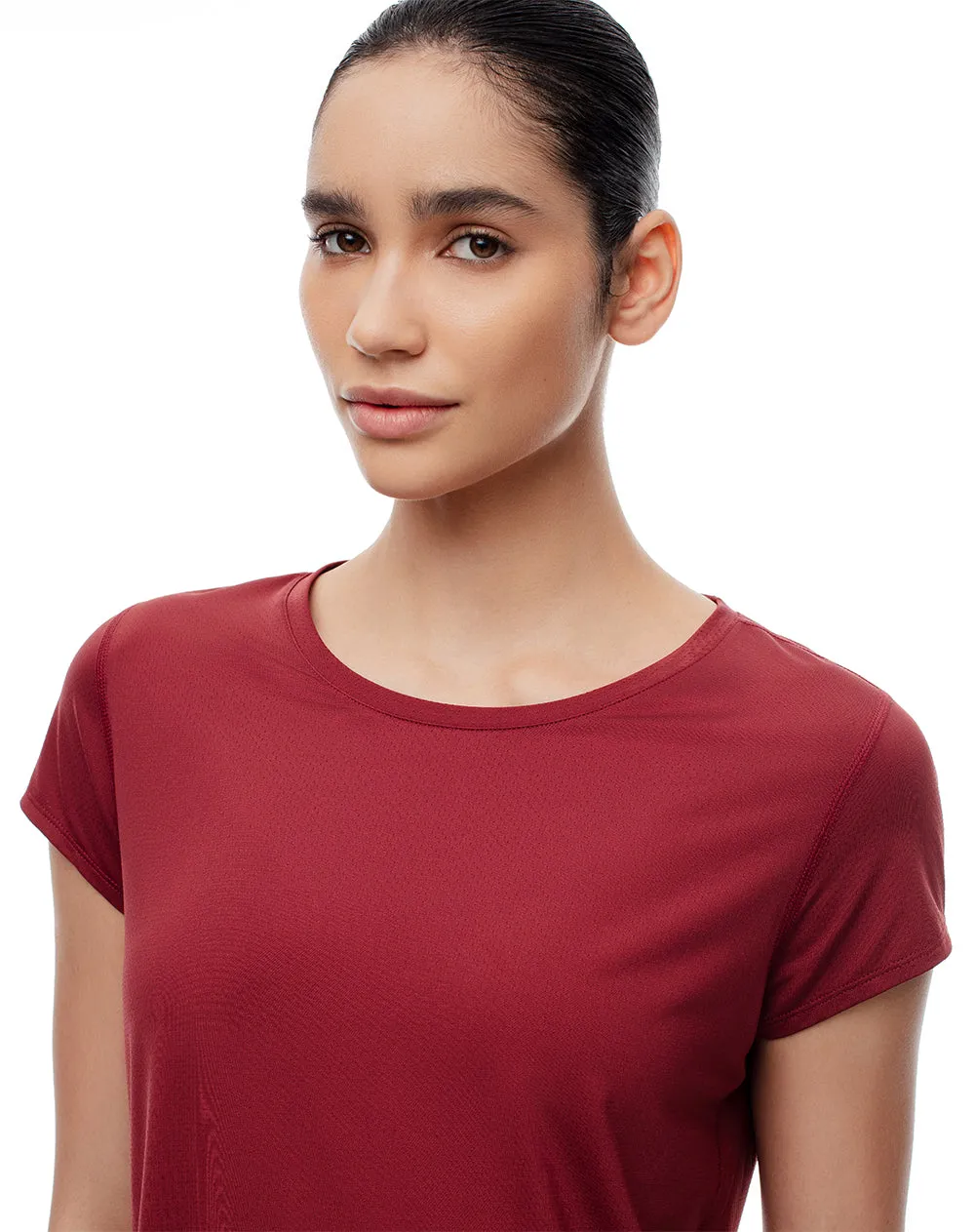 Camiseta deportiva secado rápido vinotinto mujer sold by Gef product image thumbnail 4