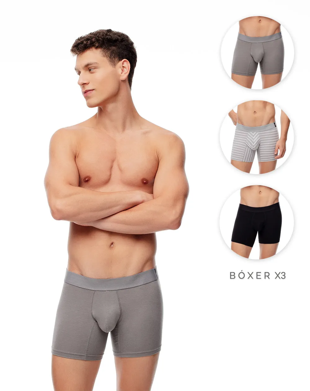 Bóxer medio algodón jersey x3unds surtido sold by Gef