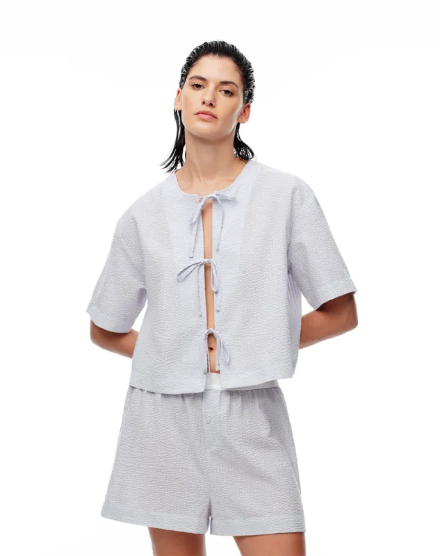 Camisa regular fit manga corta azul sold by Gef