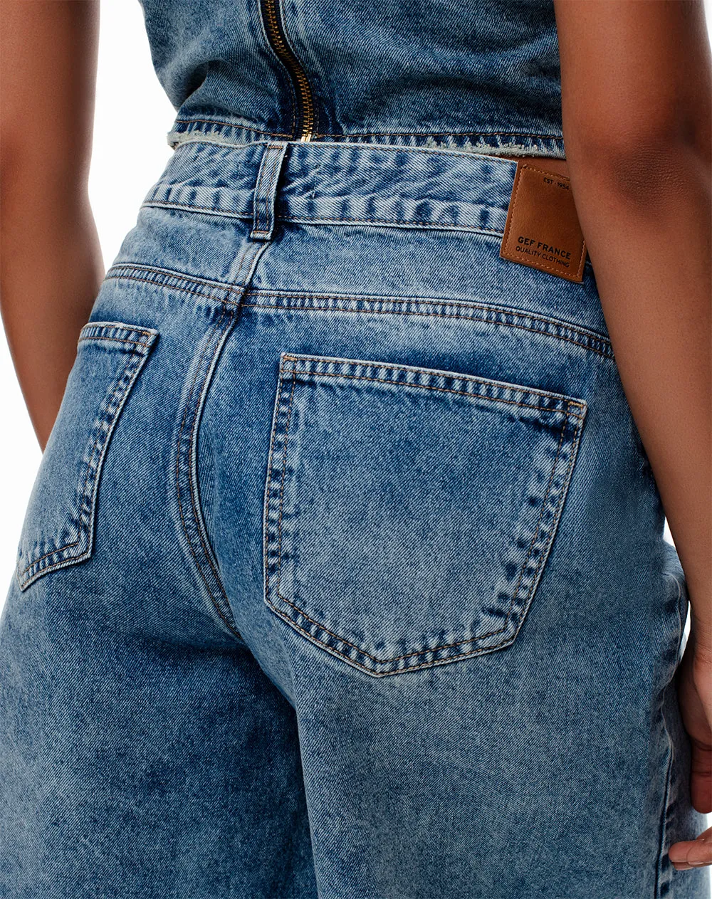 Bermuda denim tiro alto índigo medio mujer sold by Gef product image thumbnail 5