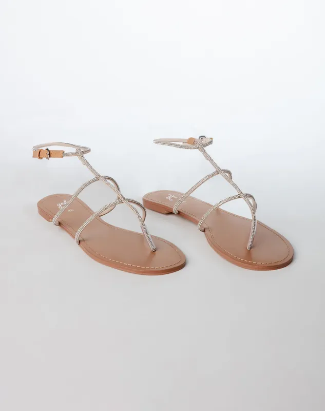 Sandalias planas plateadas mujer sold by Gef