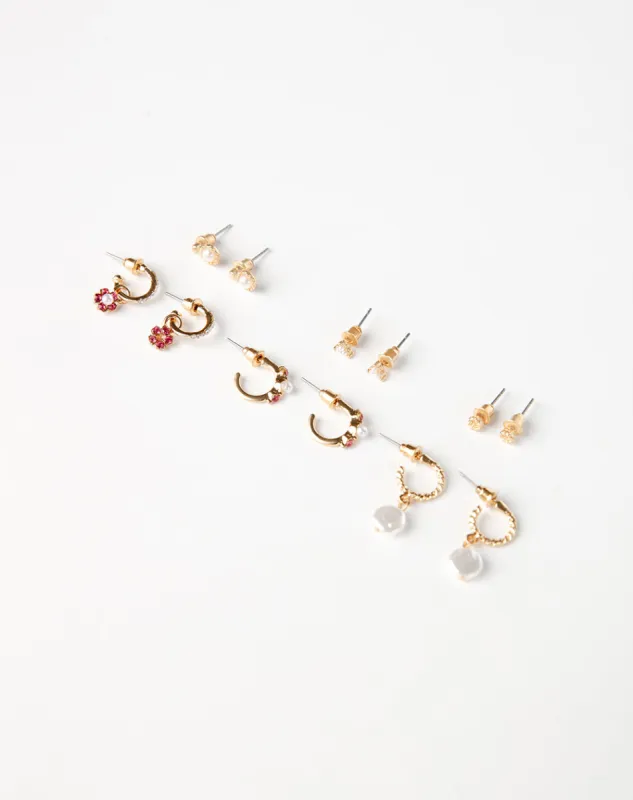 Aretes pack x6 dorados sold by Gef