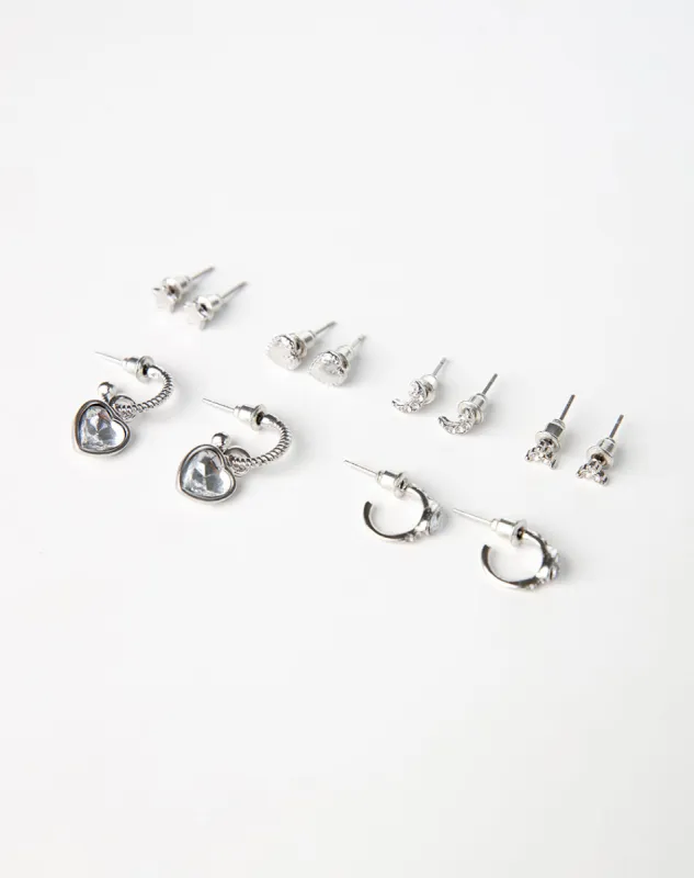 Aretes pack x6 plateadas sold by Gef