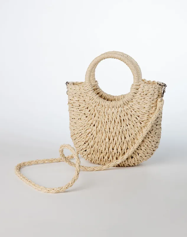 Bolso tipo cesta tejido beige mujer sold by Gef