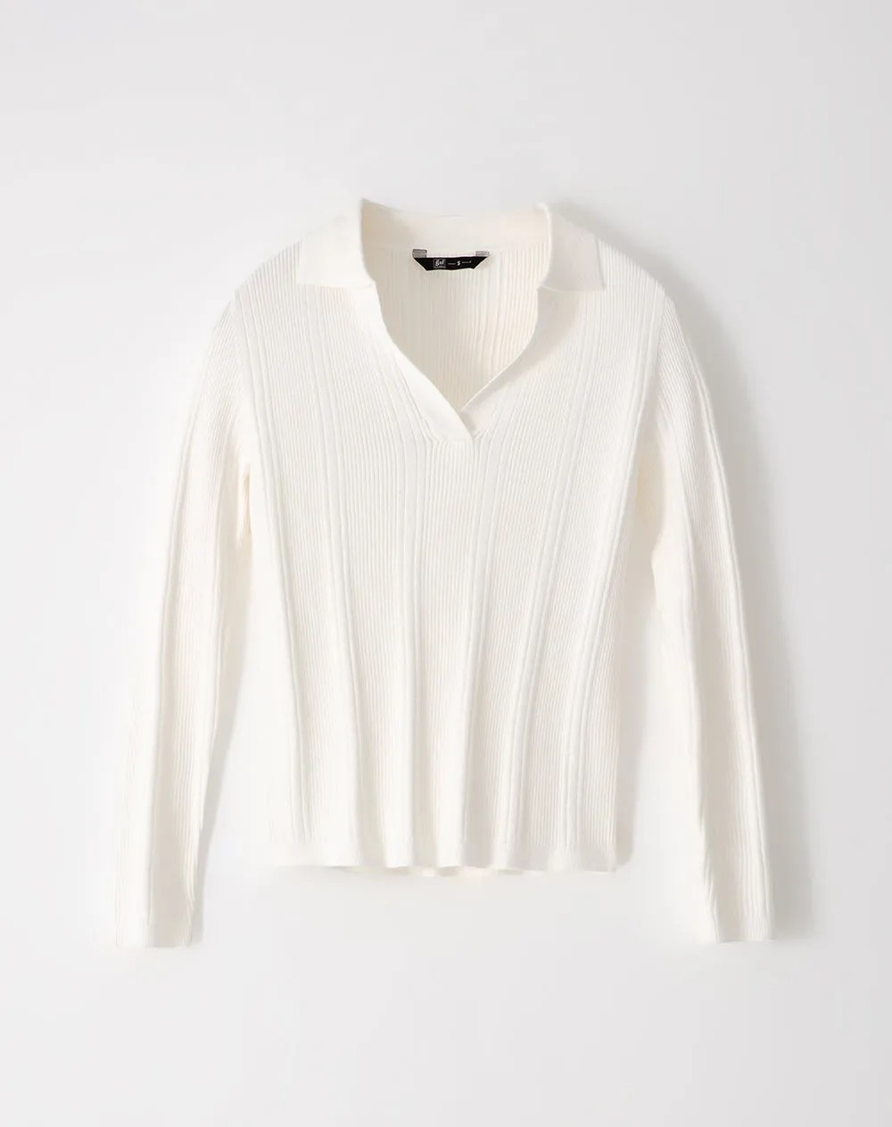 Camibuzo tipo polo slim tejido de punto blanco mujer sold by Gef product image thumbnail 5