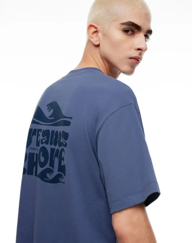 Camiseta regular fit manga corta azul sold by Gef