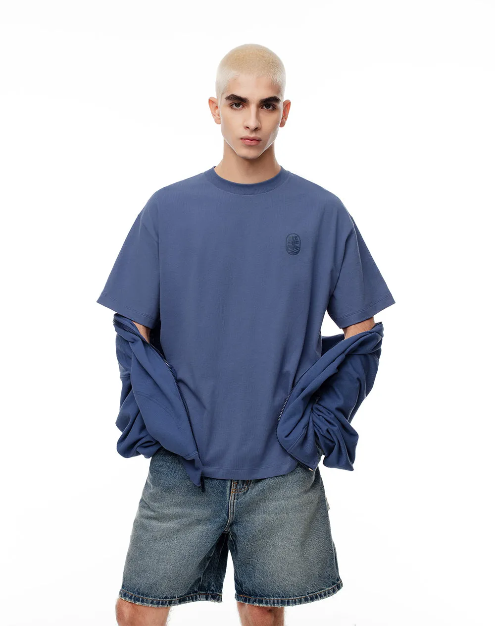 Camiseta regular fit manga corta azul sold by Gef product image thumbnail 2