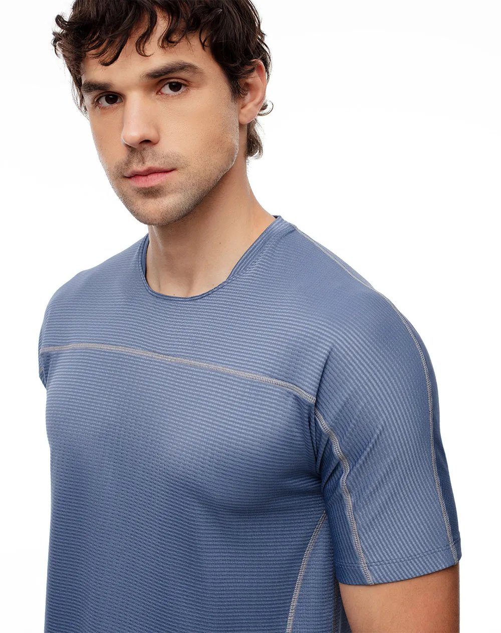 Camiseta deportiva antibacterial azul hombre sold by Gef product image thumbnail 3