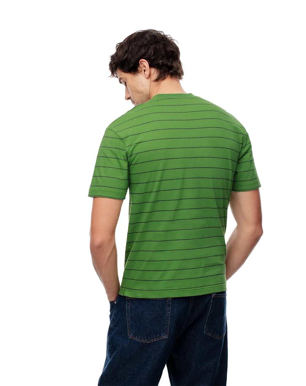 Camiseta regular algodón verde rayas hombre sold by Gef product image thumbnail 2
