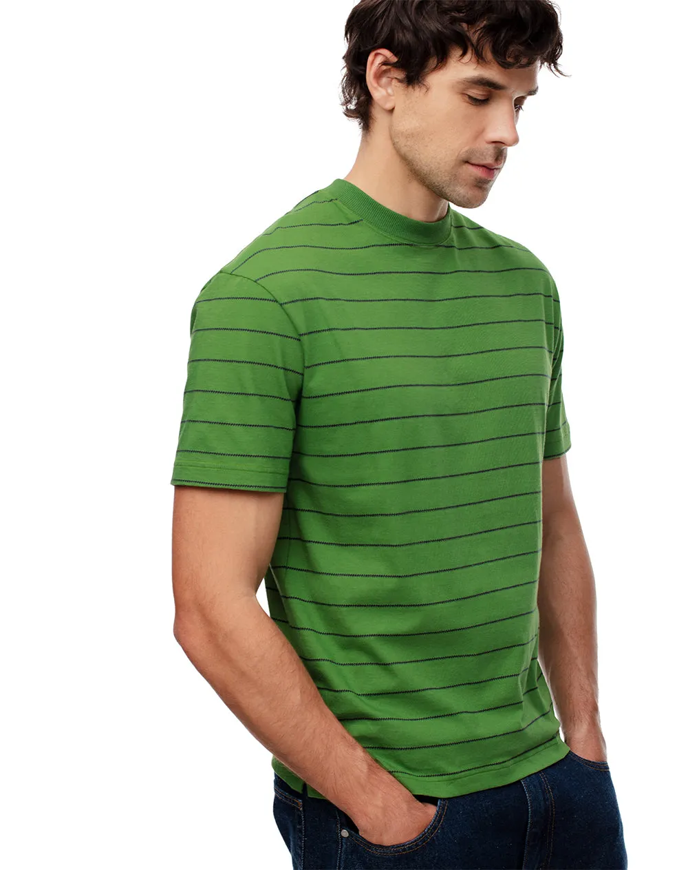 Camiseta regular algodón verde rayas hombre sold by Gef