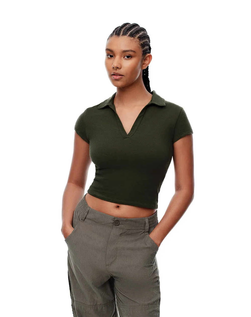 Polo slim algodón verde mujer sold by Gef