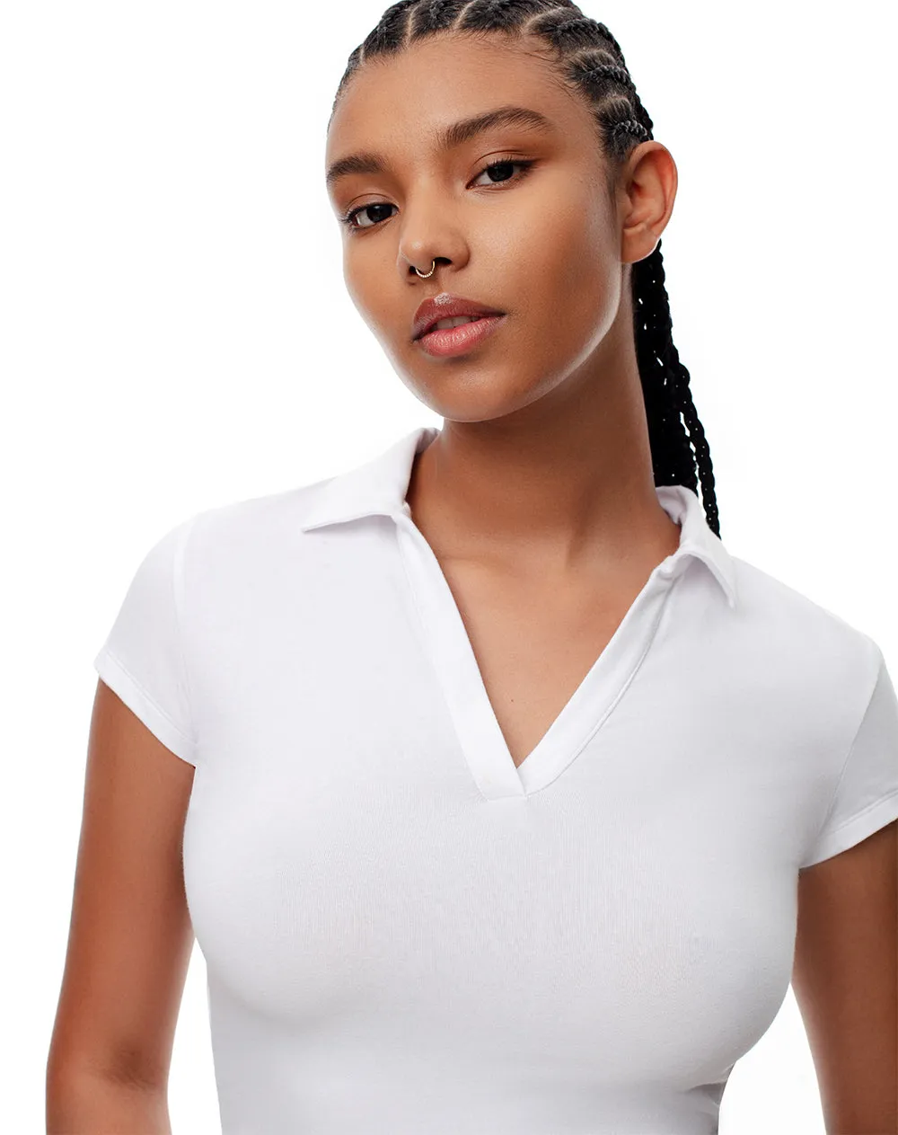 Polo slim algodón blanca mujer sold by Gef product image thumbnail 3