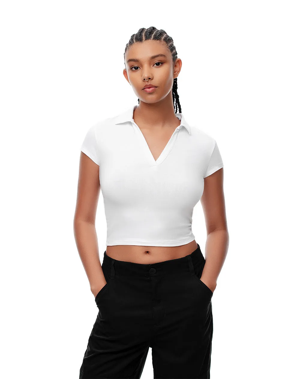 Polo slim algodón blanca mujer sold by Gef