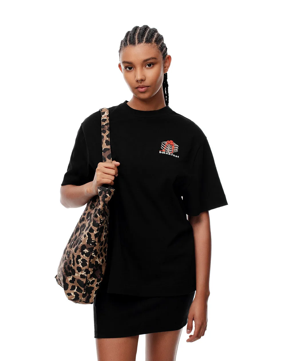 Camiseta oversize algodón negra estampada mujer sold by Gef product image thumbnail 2