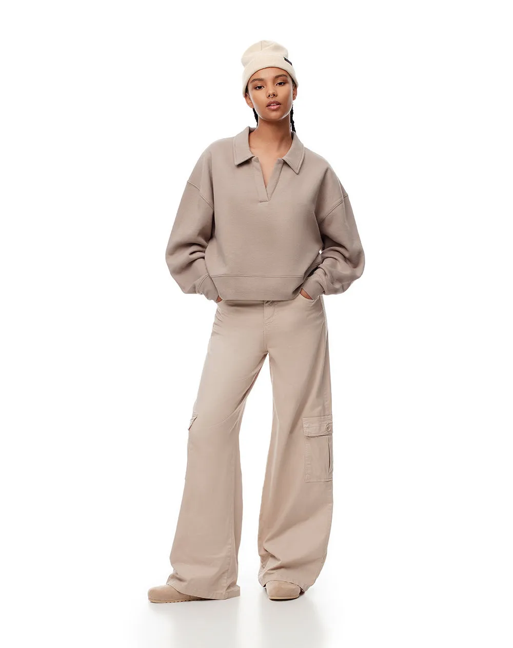 Buzo tipo polo regular taupe mujer sold by Gef product image thumbnail 4