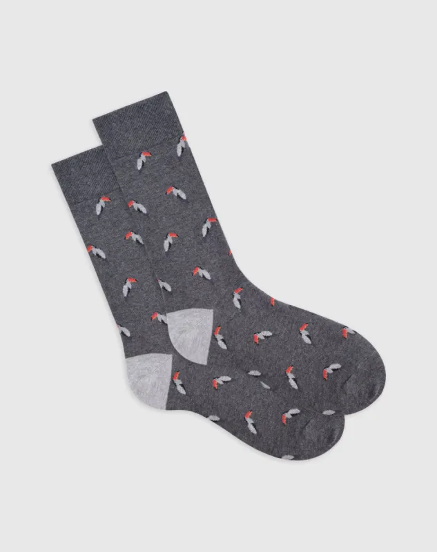 Medias hombre largas algodón grises guacamayas sold by Gef