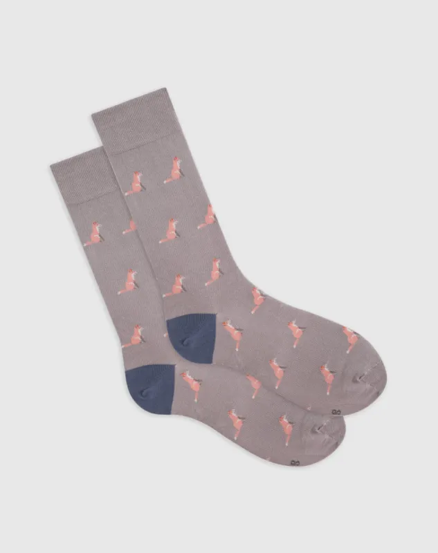 Medias hombre largas algodón grises zorros sold by Gef