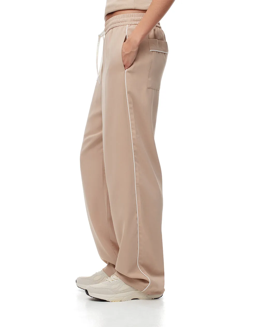 Pantalón recto tiro alto liviano caqui mujer sold by Gef product image thumbnail 4