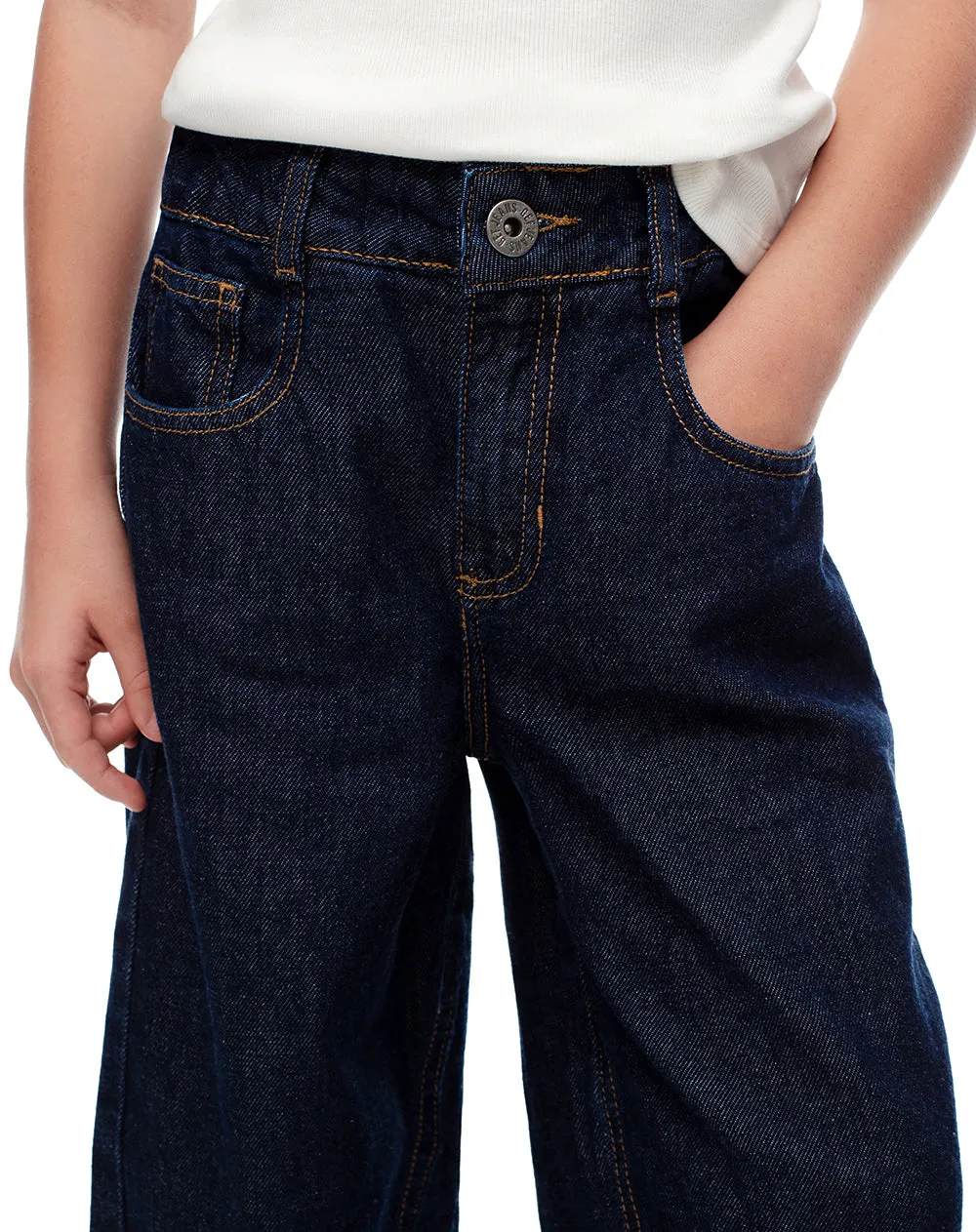 Jean wide leg tiro medio índigo oscuro niña sold by Gef product image thumbnail 5