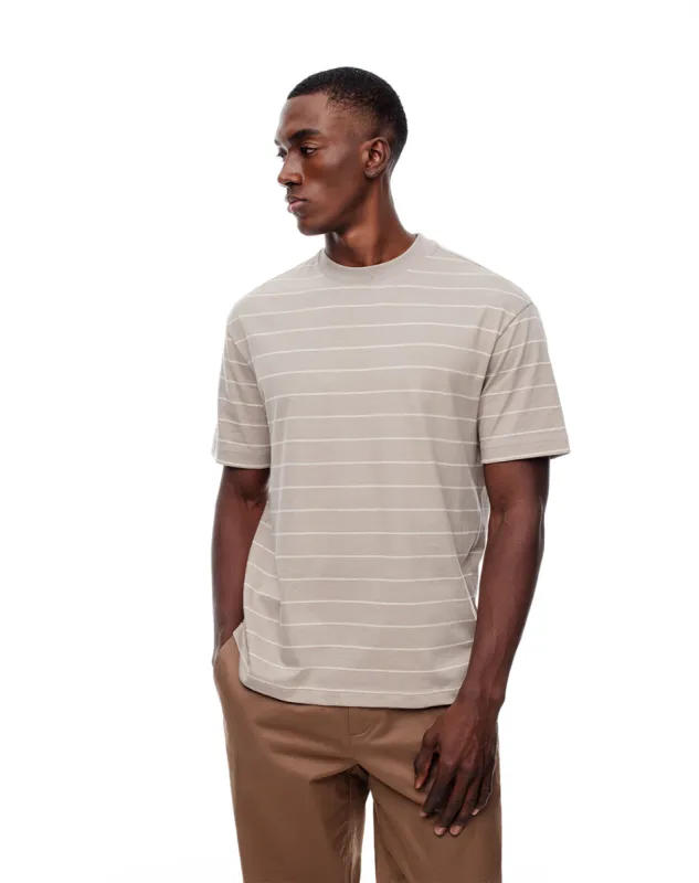 Camiseta regular algodón café rayas hombre sold by Gef