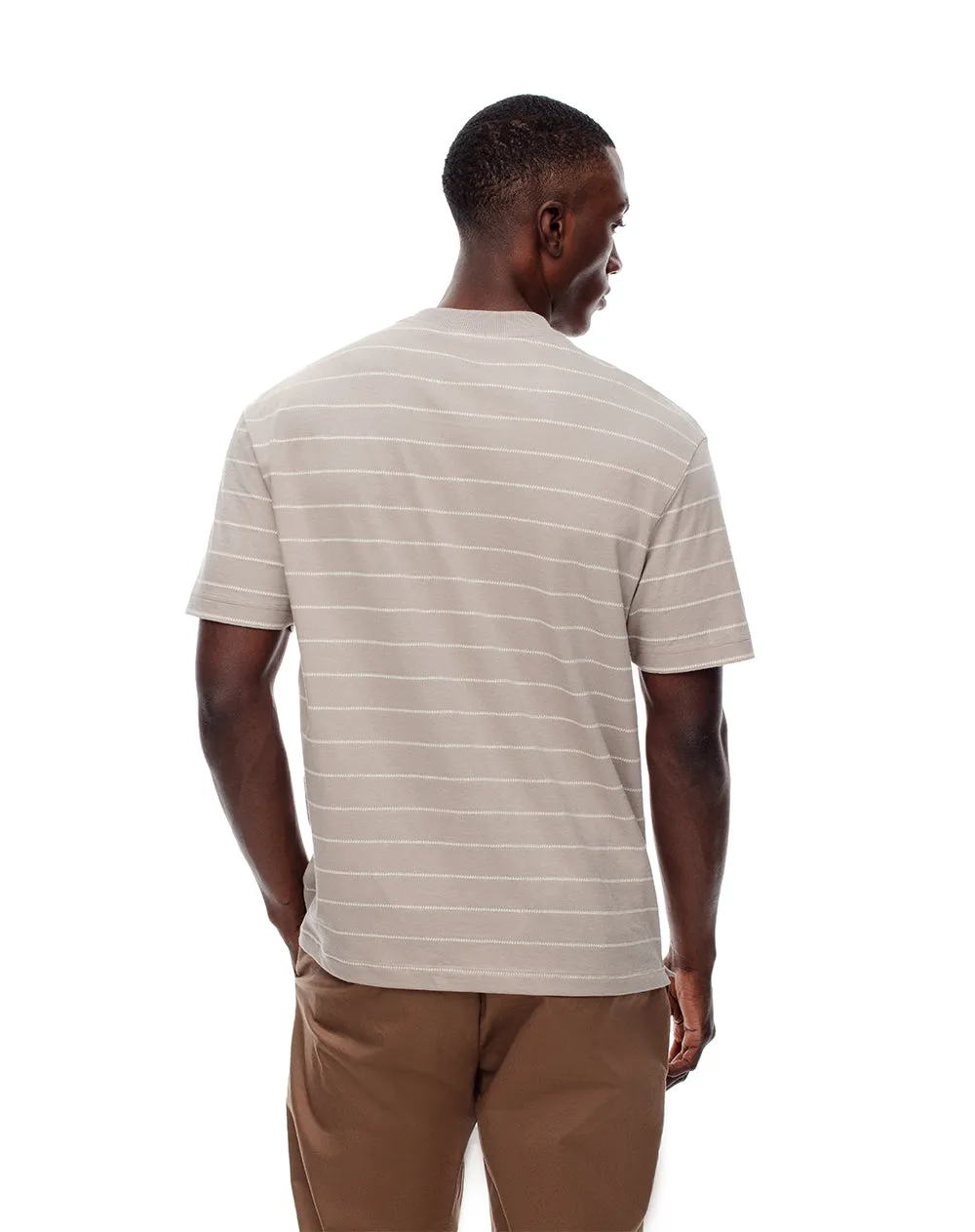 Camiseta regular algodón café rayas hombre sold by Gef product image thumbnail 2