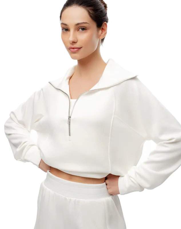 Buzo algodón cuello alto con cierre crudo para mujer sold by Gef