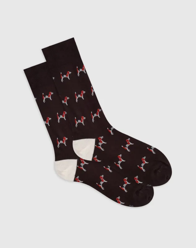 Medias hombre largas algodón café perros sold by Gef