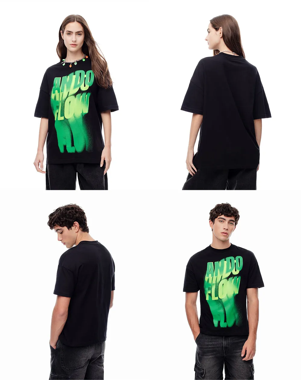 Camiseta oversize algodón negra estampada unisex sold by Gef product image thumbnail 4