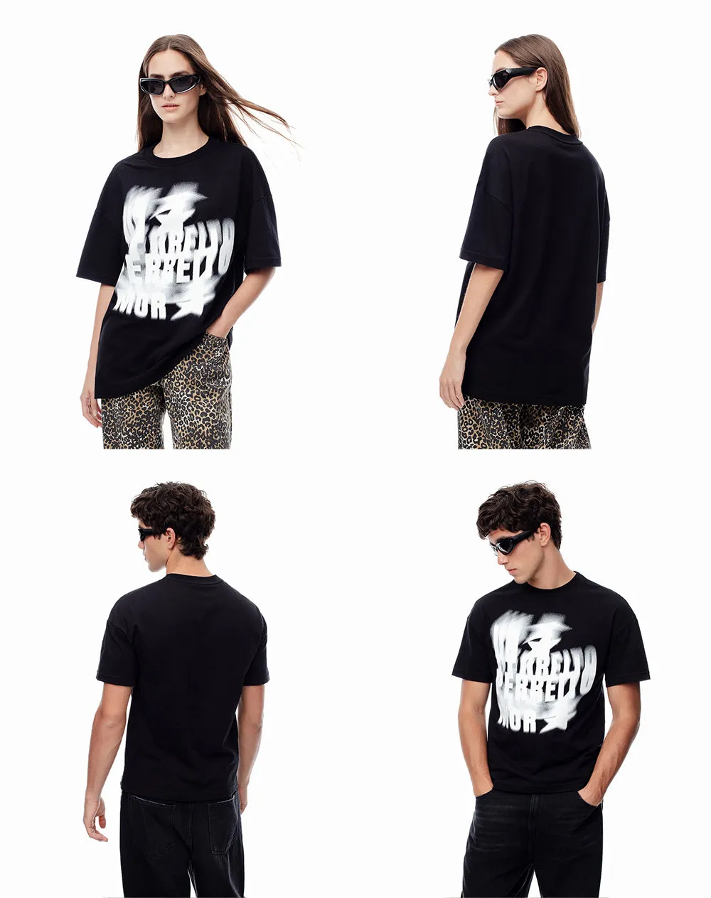 Camiseta oversize algodón negra estampada unisex sold by Gef product image thumbnail 4