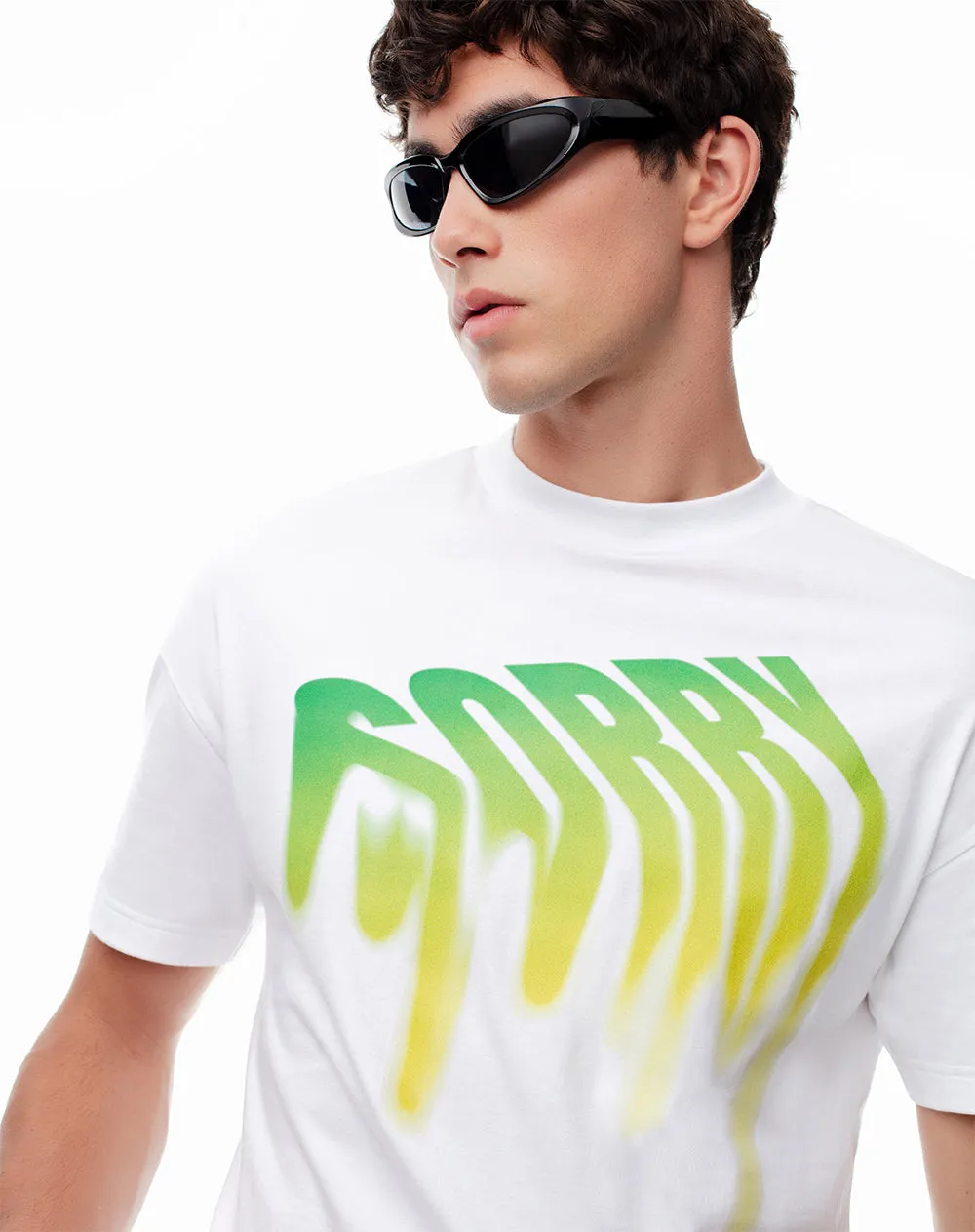 Camiseta oversize algodón blanca estampada unisex sold by Gef