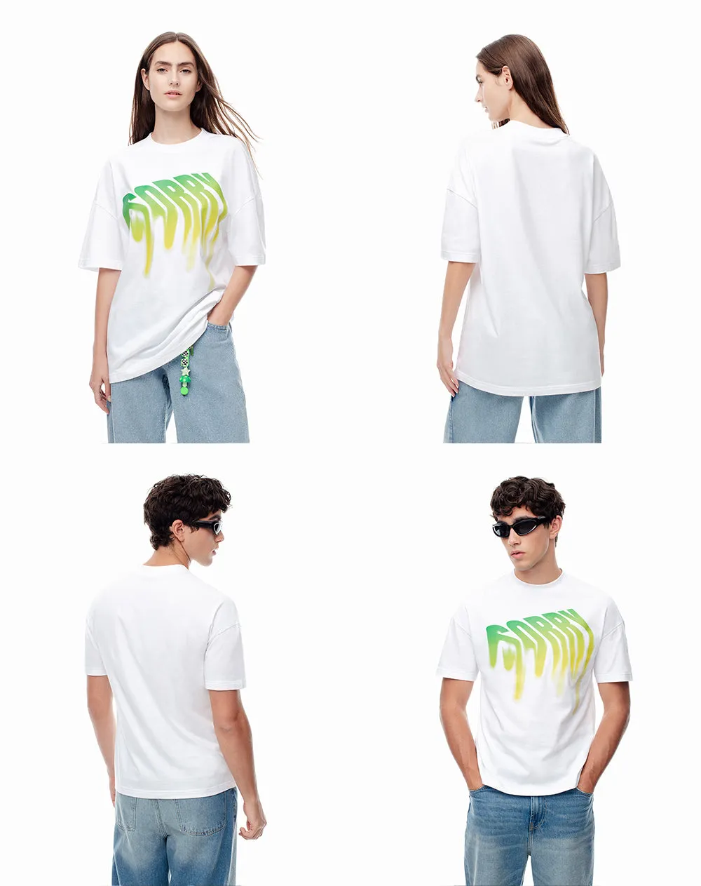 Camiseta oversize algodón blanca estampada unisex sold by Gef product image thumbnail 4