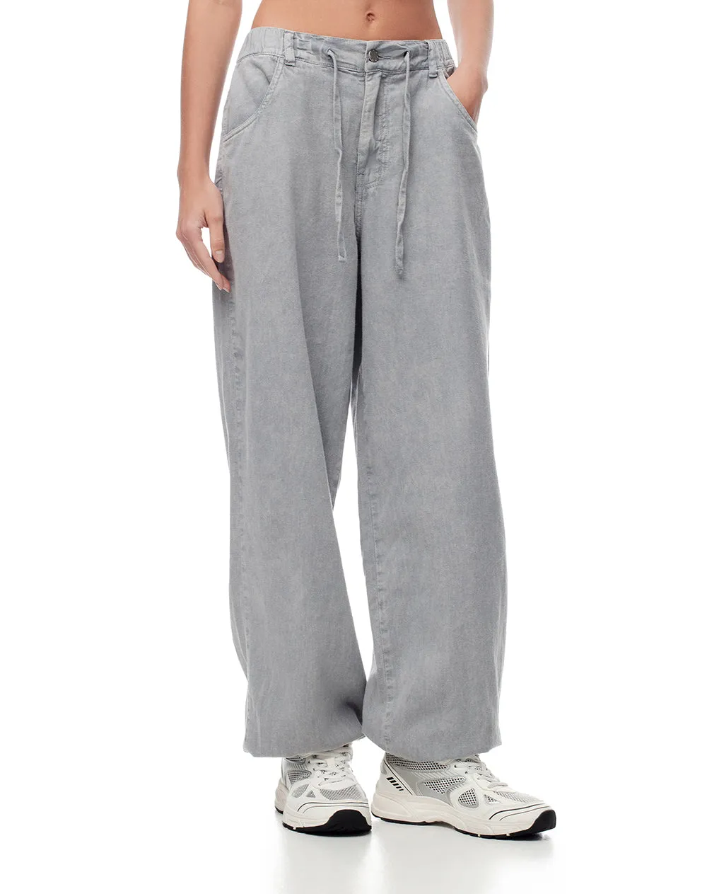 Pantalón jogger tiro medio algodón gris mujer sold by Gef product image thumbnail 3