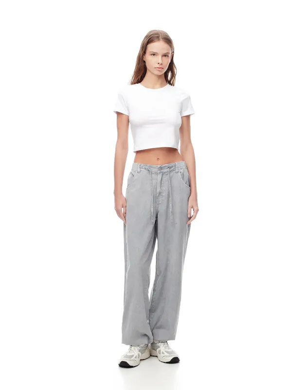 Pantalón tipo jogger tiro medio algodón pretina y bota en resorte gris para mujer sold by Gef