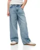 Jean wide leg tiro medio elástico interno indigo medio para niña sold by Gef