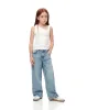 Jean wide leg tiro medio elástico interno indigo medio para niña sold by Gef