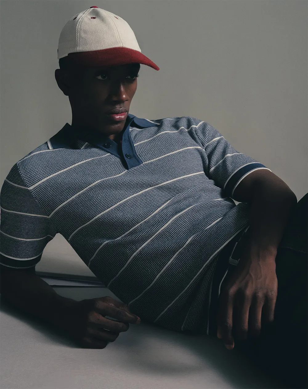 Polo regular algodón azul rayas hombre sold by Gef