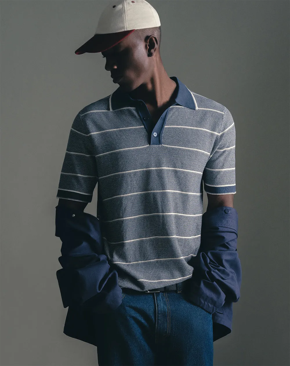 Polo regular algodón azul rayas hombre sold by Gef product image thumbnail 3