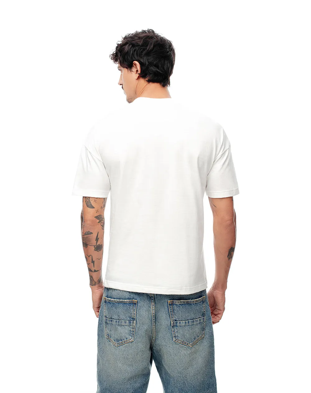 Camiseta regular algodón blanca bordado unisex sold by Gef product image thumbnail 2