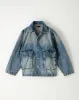 Chaqueta regular fit sin capucha índigo medio sold by Gef