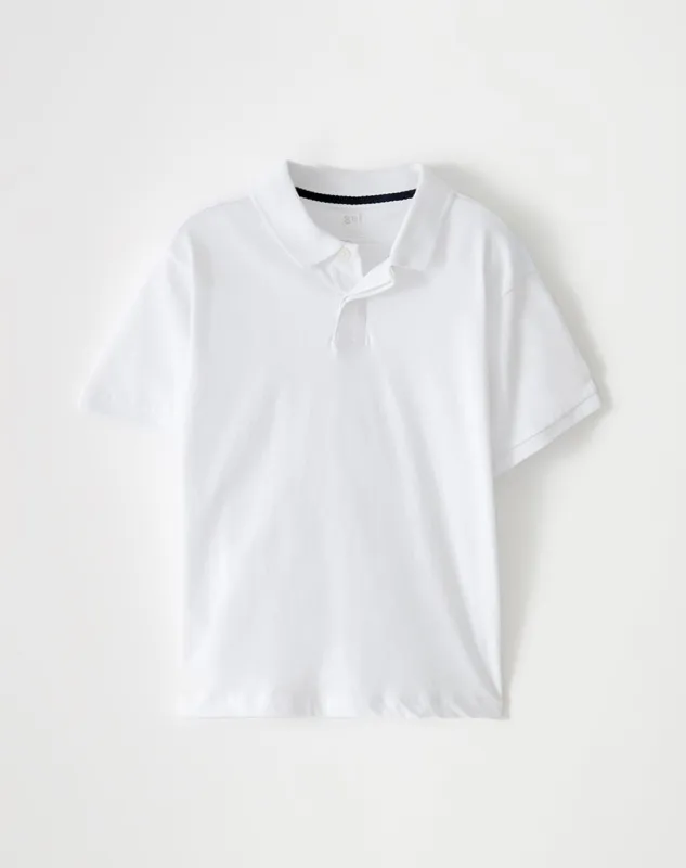 Polo regular algodón blanca niño sold by Gef