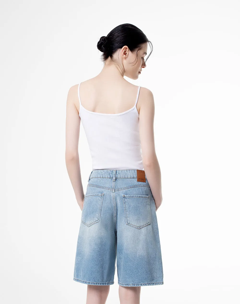 Bermuda denim tiro alto índigo medio mujer sold by Gef product image thumbnail 2