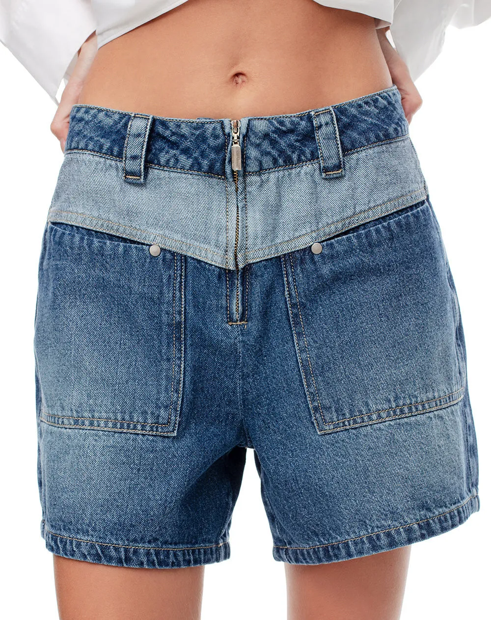 Short tiro alto denim índigo medio mujer sold by Gef product image thumbnail 4
